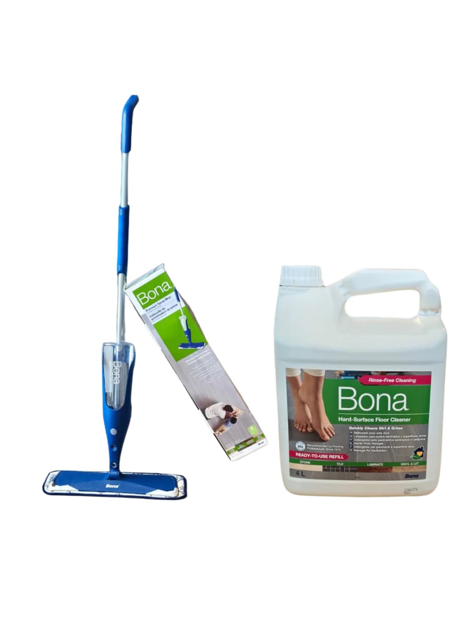 Spray mop - (Verde) + Bona wood floor cleaner x 4 Lt. Limpiador de pisos vinilicos