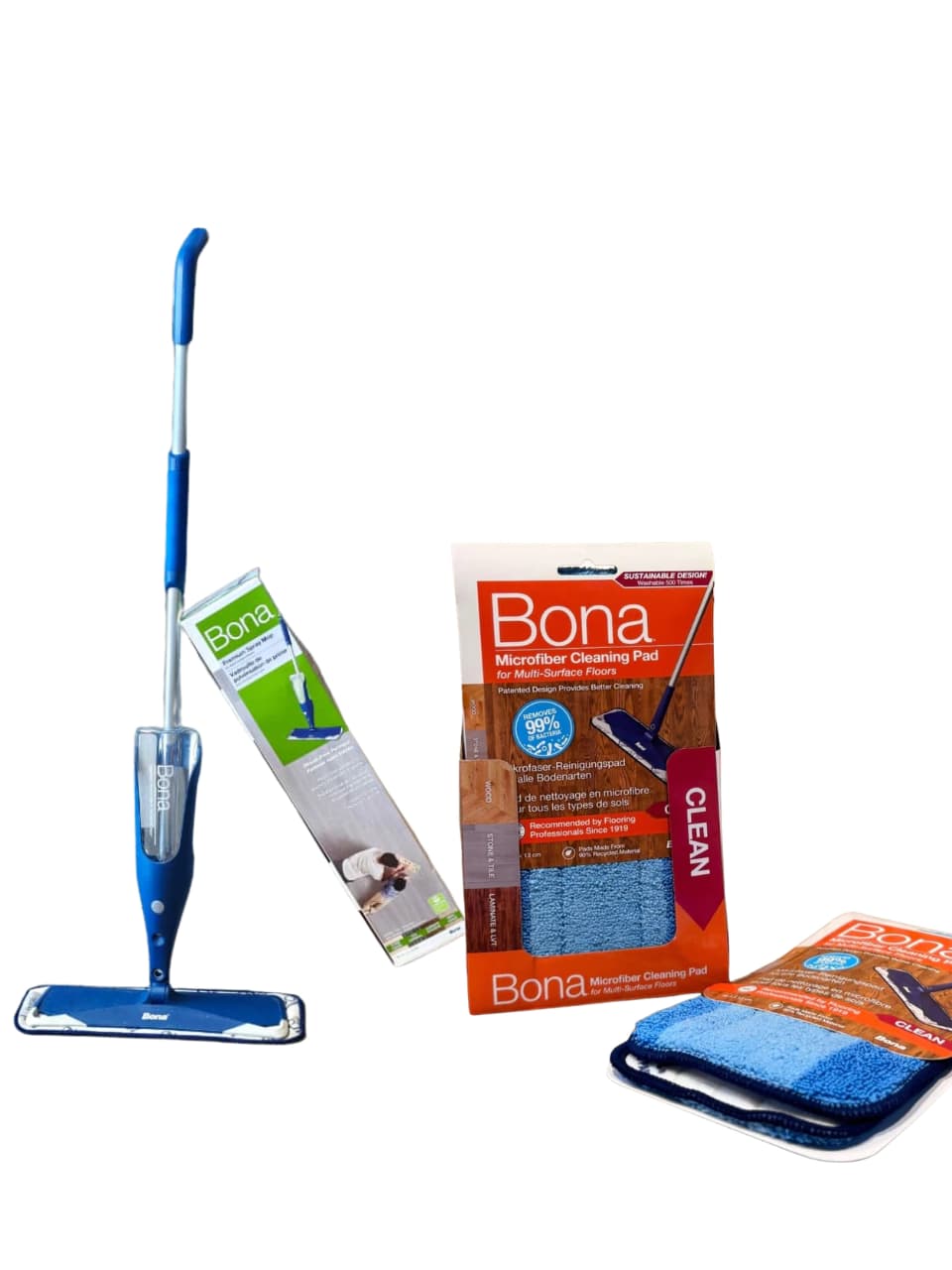 Spray mop - (Verde) + 2 Bona Microfibras de repuesto